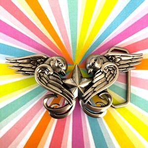 Tattoo Flash Swallows belt buckle Gun Metal Unisex